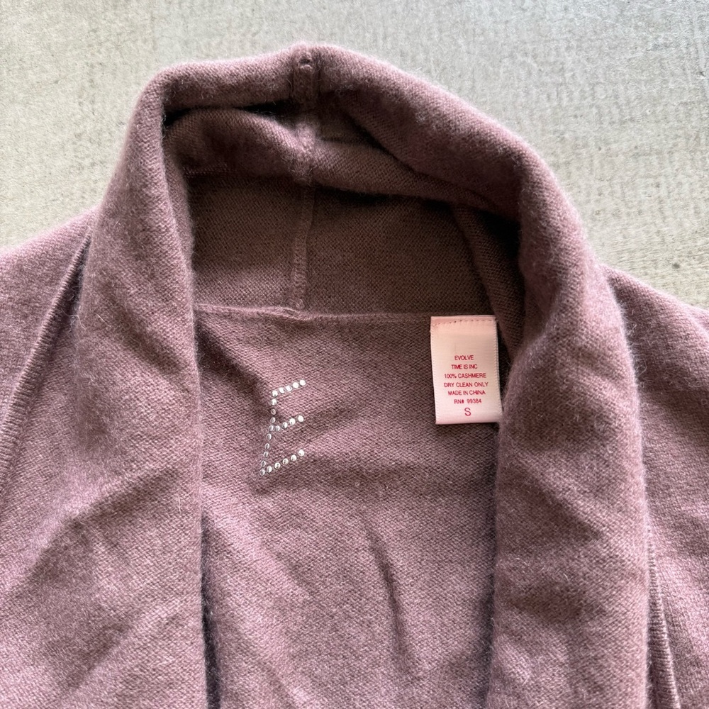 Evolve / Open-front Draped Sequined Cashmere Sweater / brown / small - Picture 3 of 7
